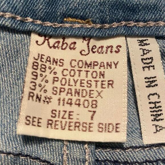 KABA Women’s Distressed, Denim Shorts, Size 7, Medium Blue, Gem Buttons/Zip - Picture 11 of 12